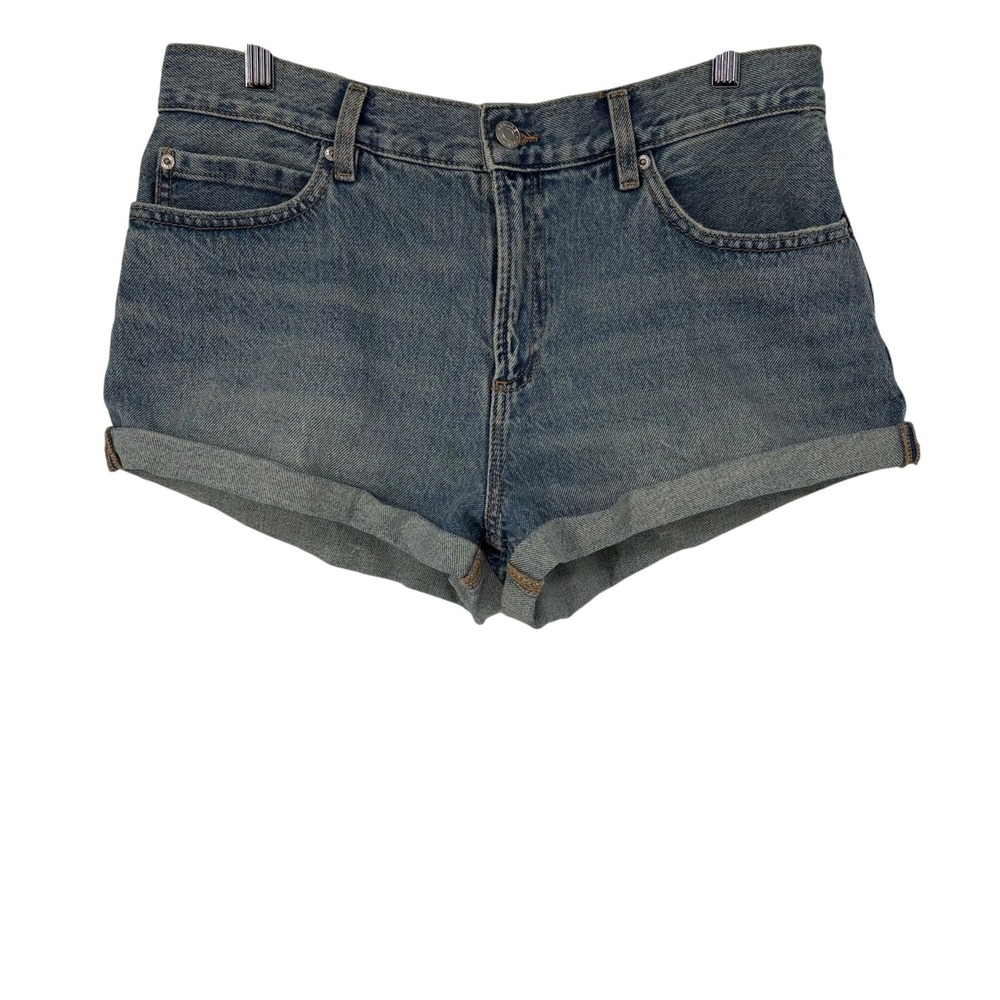 Garage Denim Low Rise Cuffed Shorts Reese Blue Size‎ 7 28 Y2K Mini Medium Wash